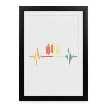 Un cœur bat pour le blé - Affiche encadrée (27 × 37 cm) - noir - Devant