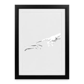 Fractal Hands Reach - Framed poster (27 × 37 cm) - black - Front
