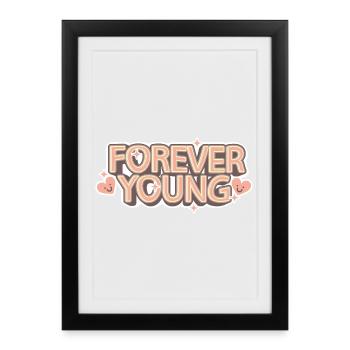 Forever Young – Playful Retro Font - Framed poster (27 × 37 cm) - black - Front