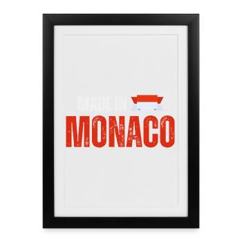 Made in Monaco, fierté monégasque - Affiche encadrée (27 × 37 cm) - noir - Devant