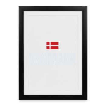 Flag of Denmark, proud Danish - Framed poster (27 × 37 cm) - black - Front