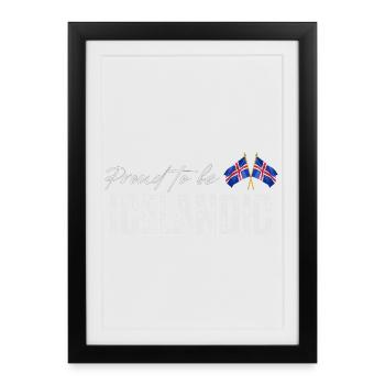 Icelandic proud, I love Iceland - Framed poster (27 × 37 cm) - black - Front