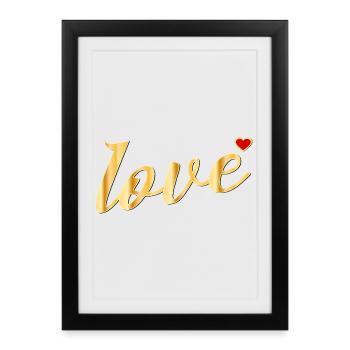 MESSAGE D’AMOUR EN FORME DE CŒUR - Affiche encadrée (27 × 37 cm) - noir - Devant