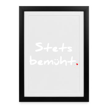 Always striving – with a full stop - Framed poster (27 × 37 cm) - black - Front