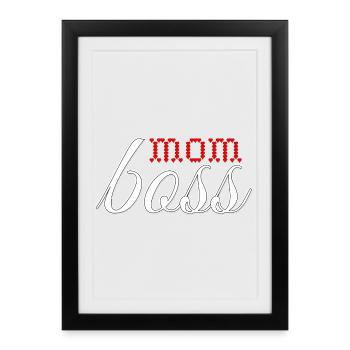 Design d’amour sincère en rouge et blanc - Affiche encadrée (27 × 37 cm) - noir - Devant