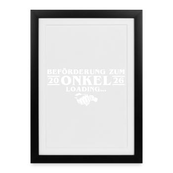Annonce de la grossesse - Oncle enceinte 2026 - Affiche encadrée (27 × 37 cm) - noir - Devant