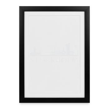 Stockholm Skyline, Stockholm Suède - Affiche encadrée (27 × 37 cm) - noir - Devant