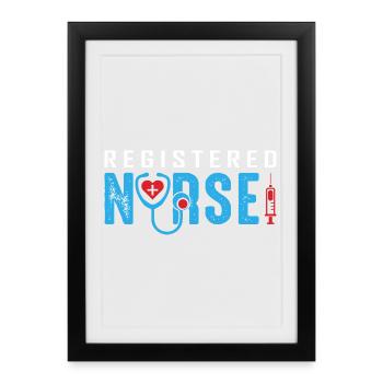 Drôle d’infirmière Cadeaux Tenues d’allaitement - Affiche encadrée (27 × 37 cm) - noir - Devant