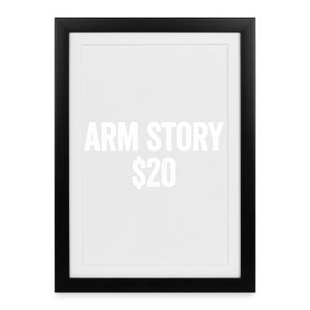 Arm Story $20 Amputee Funny Lost an Arm - Framed poster (27 × 37 cm) - black - Front