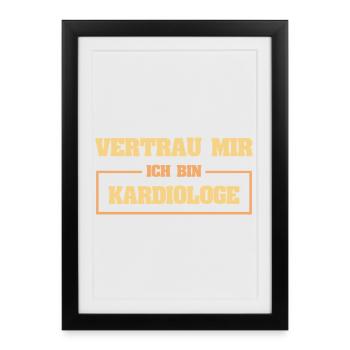 Cadeau pour cardiologue - Affiche encadrée (27 × 37 cm) - noir - Devant