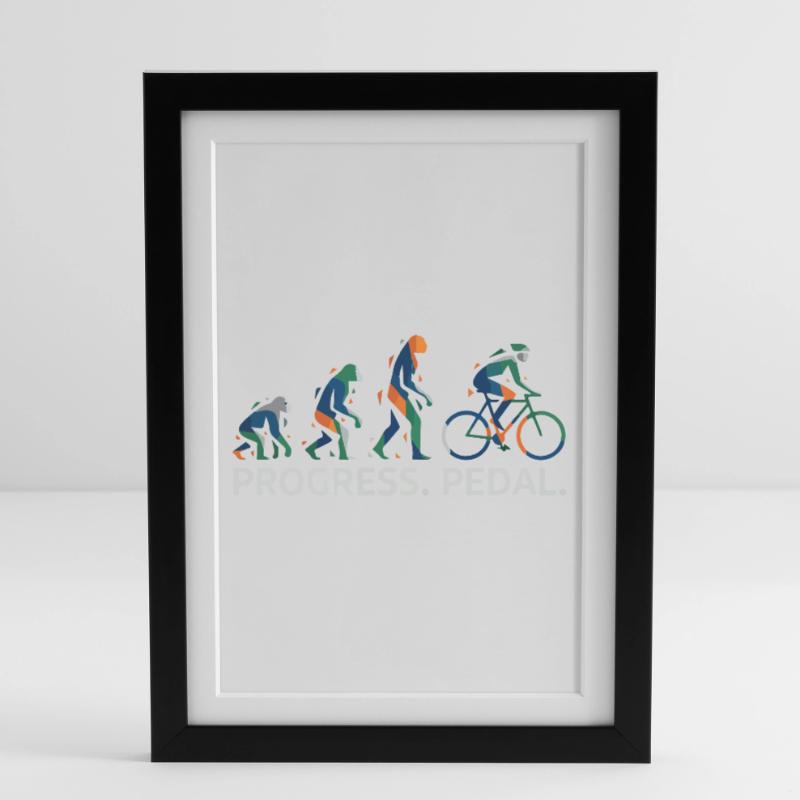 Évolution de la pédale Progress Affiche encadrée (27 × 37 cm)