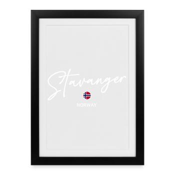 Stavanger - Pavillon norvégien - Norge - Norvège - Lettonie - Affiche encadrée (27 × 37 cm) - noir - Devant