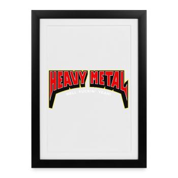 Heavy Metal Hell Yeah 3D Logo Banner - Framed poster (27 × 37 cm) - black - Front