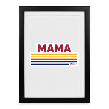 Maman 2026 Rétro - Affiche encadrée (27 × 37 cm) - noir - Devant