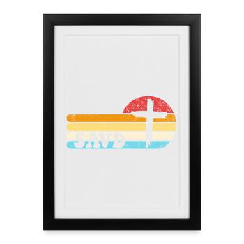 Redeemed Cross Retro Bible Christian Faith Jesus - Framed poster (27 × 37 cm) - black - Front
