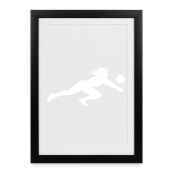 Volleyball Silhouette - Framed poster (27 × 37 cm) - black - Front