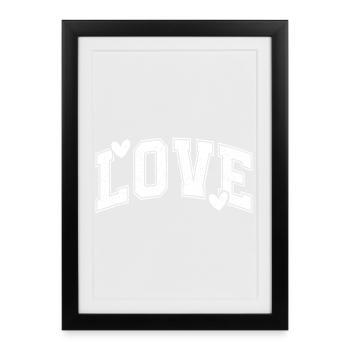 LOVE – Vintage Typography Heart Design - Affiche encadrée (27 × 37 cm) - noir - Devant