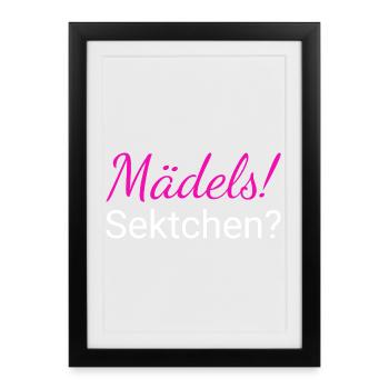 Mädels Sektchen Sekt Sektparty - Affiche encadrée (27 × 37 cm) - noir - Devant