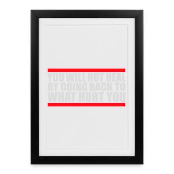 You Will Not Heal Healing Pain Let Go New - Framed poster (27 × 37 cm) - black - Front