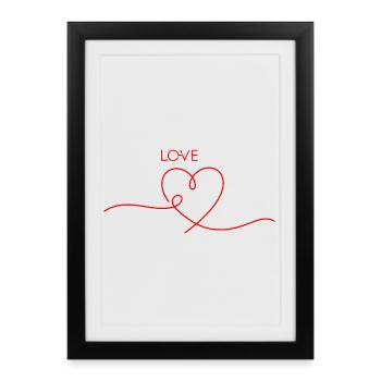 Love Line Art Heart - You Are My Red Thread - Framed poster (27 × 37 cm) - black - Front