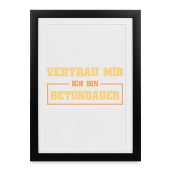 Occupation Concrete Worker - Framed poster (27 × 37 cm) - black - Front