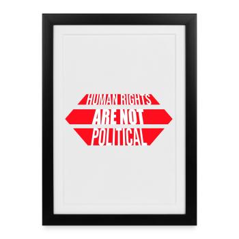 Human Rights Are Not Political Menschenrechte Logo - Framed poster (27 × 37 cm) - black - Front