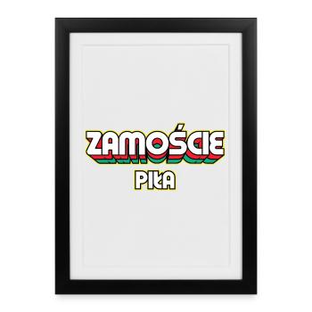 Zamość Piła. Retro District Name - Framed poster (27 × 37 cm) - black - Front