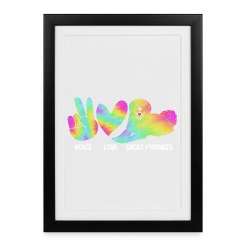 Chien des Pyrénées - Affiche encadrée (27 × 37 cm) - noir - Devant