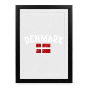 Denmark Arch Flag Typography - Framed poster (27 × 37 cm) - black - Front