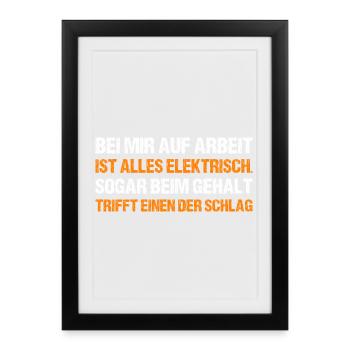 BEI MIR AUF ARBEIT - Gerahmtes Poster (27 × 37 cm) - Schwarz - Vorne