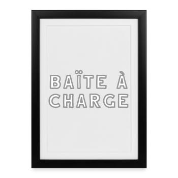 vendeen baite a charge - Affiche encadrée (27 × 37 cm) - noir - Devant