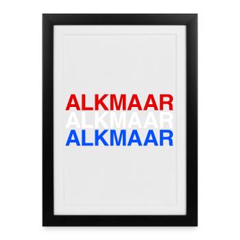 ALKMAAR Pays-Bas Drapeau des Pays-Bas - Affiche encadrée (27 × 37 cm) - noir - Devant
