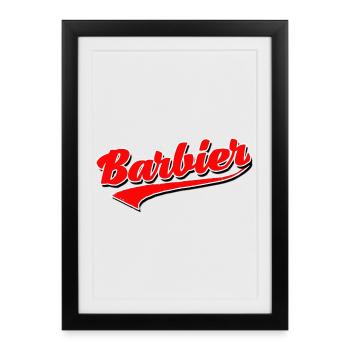 barber hair beard barber shave men barber - Framed poster (27 × 37 cm) - black - Front