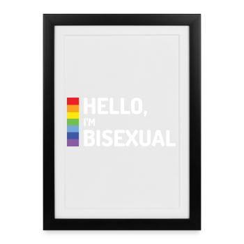 Hello, I'm Bisexual - Framed poster (27 × 37 cm) - black - Front
