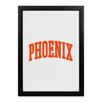 Chemise Phoenix Arch Font – USA City - Affiche encadrée (27 × 37 cm) - noir - Devant