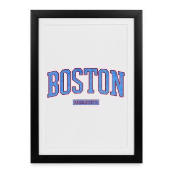 Emblème de la fierté de Boston City - Affiche encadrée (27 × 37 cm) - noir - Devant