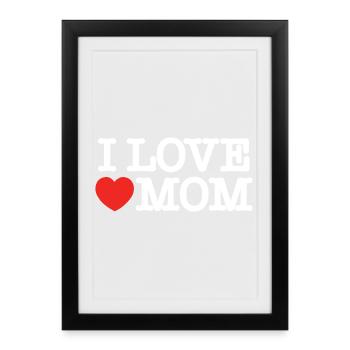 J’aime maman (sombre) - Affiche encadrée (27 × 37 cm) - noir - Devant