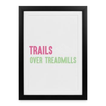 Trail Running - Sentiers sur tapis roulants - Affiche encadrée (27 × 37 cm) - noir - Devant