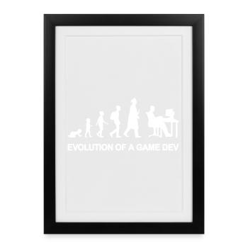 Game Developer Evolution - Framed poster (27 × 37 cm) - black - Front
