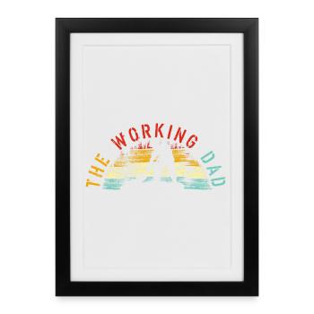 The Working Dad vintage - Affiche encadrée (27 × 37 cm) - noir - Devant