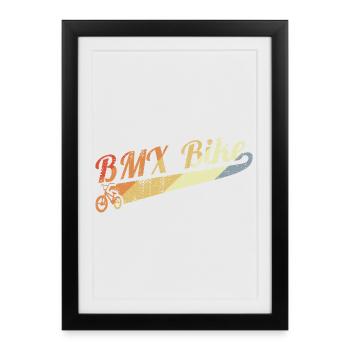 Vélo BMX vintage - Affiche encadrée (27 × 37 cm) - noir - Devant