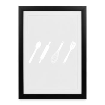 Baking utensils - Framed poster (27 × 37 cm) - black - Front