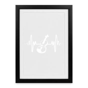 Retro Violin - Framed poster (27 × 37 cm) - black - Front