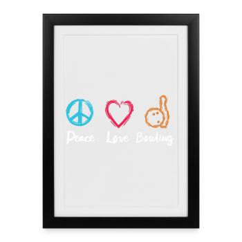 Quilles d’amour de paix - Affiche encadrée (27 × 37 cm) - noir - Devant