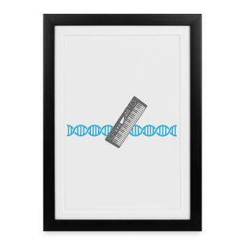 Keyboard Piano Synthesizer DNA | Colors changeable - Framed poster (27 × 37 cm) - black - Front