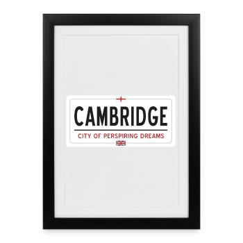 Panneau de la ville de Cambridge - Affiche encadrée (27 × 37 cm) - noir - Devant