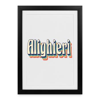 Alighieri Retro Vintage T-Shirt Gift T-Shirt - Framed poster (27 × 37 cm) - black - Front