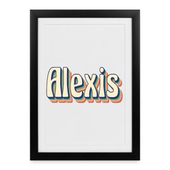 vintage rétro Alexis t-shirt t-shirt idée cadeau - Affiche encadrée (27 × 37 cm) - noir - Devant