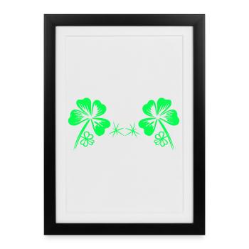 Soutien-gorge St Patrick’s Day Shamrock Soutien-gorge Bikini - Affiche encadrée (27 × 37 cm) - noir - Devant