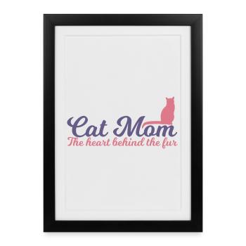 Cat Mom - Framed poster (27 × 37 cm) - black - Front
